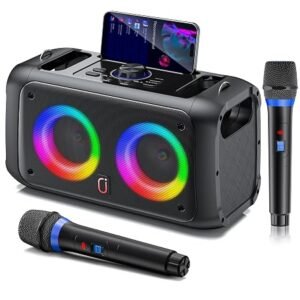 JYX Karaoke Machine with 2 Wireless Microphones